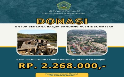 MI Ta’mirul Wathon 02 Sikancil Sukses Galang Donasi Kemanusiaan: Dana Terkumpul Rp2.268.000